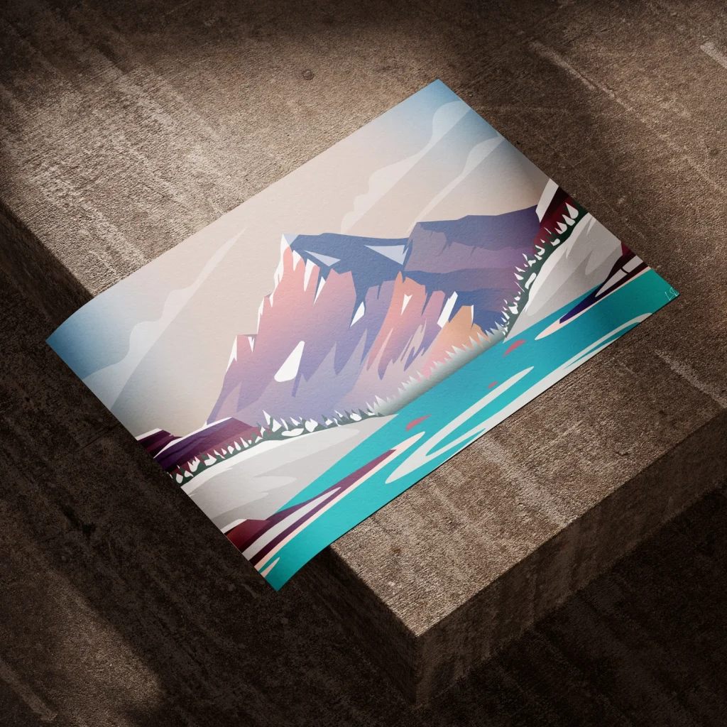 Poster de la montagne en hiver